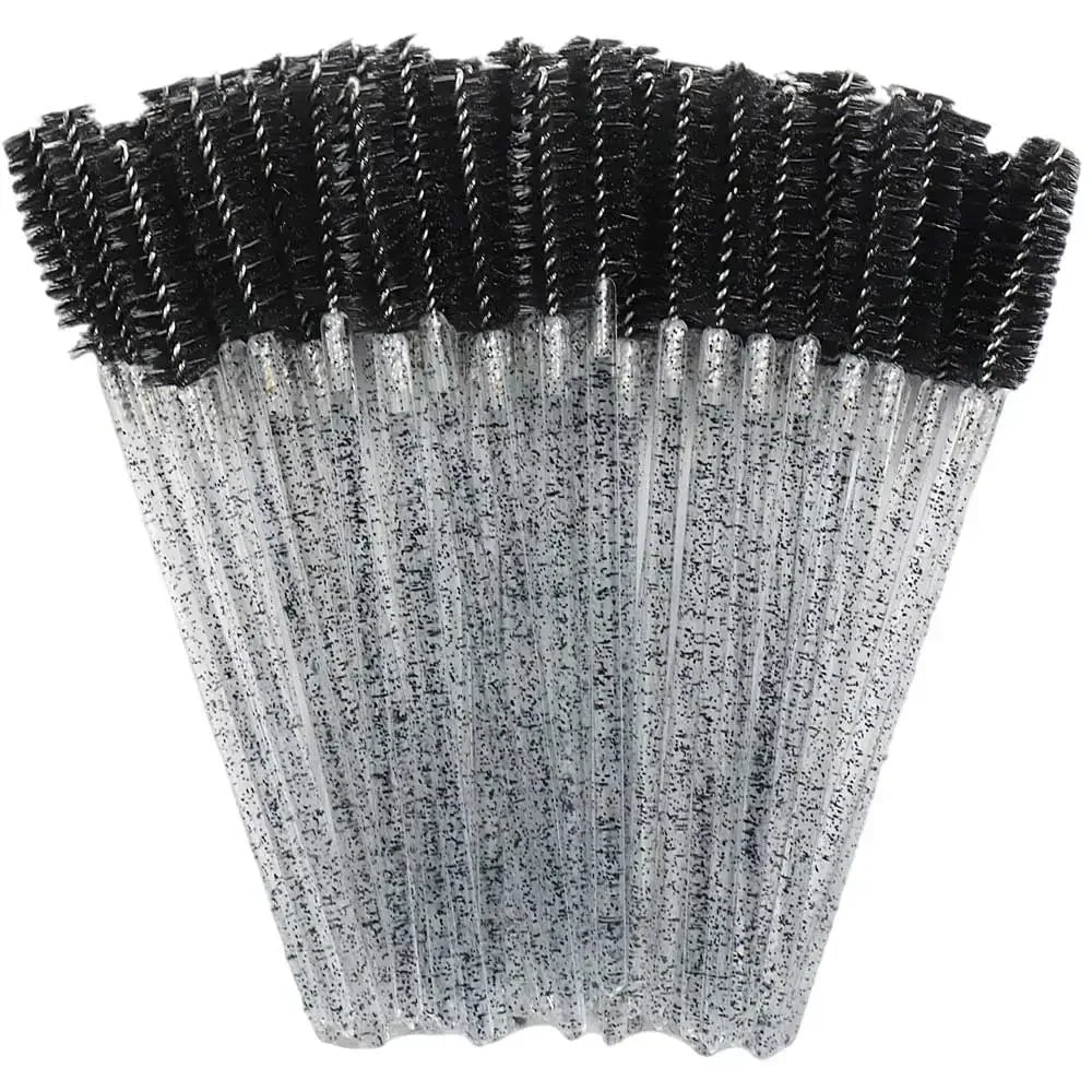 HUAZDS 50pcs Disposable Crystal Eyelash Brushes – Mascara Wands & Lash Combs