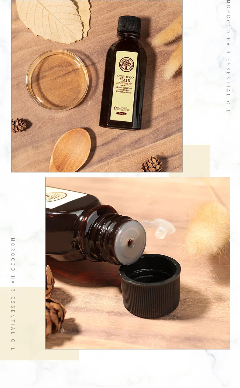 Aceite capilar de argán marroquí LAIKOU – Sérum nutritivo reparador para cabello seco (60 ml)