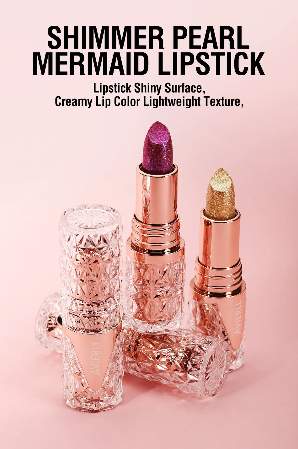 Lápiz labial perlado brillante 3 en 1 LuxuryGlow: mate, con brillo y resistente al agua