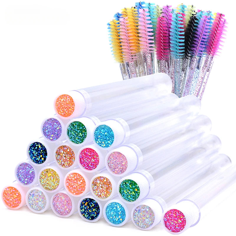 ZXZZS 20PCS Reusable Eyelash Brush Set with Dust-Proof Tubes – Replaceable Mascara Wands for Lash & Brow Makeup
