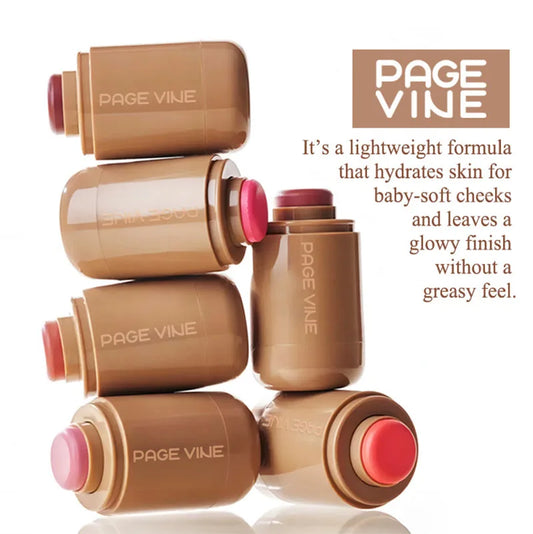 Page Vine Pocket Blush & Lip Stick – Hydrating, Natural Tint, Long-Lasting Cream Blush