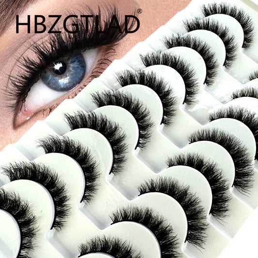 HBZGTLAD 10 Pairs 3D Faux Mink Eyelashes – Fluffy, Full & Wispy Strip Lashes