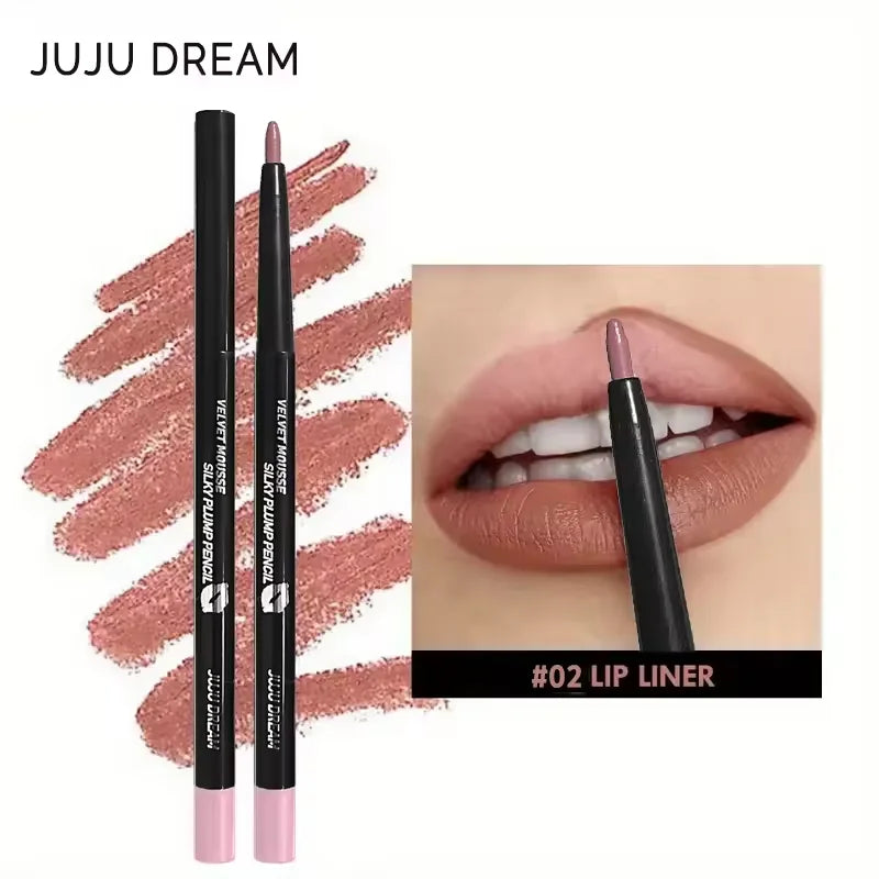 Lápiz delineador de labios mate a prueba de agua LuxuryGlow: 5 tonos duraderos y resistentes a las manchas para un contorno y una definición de labios perfectos.
