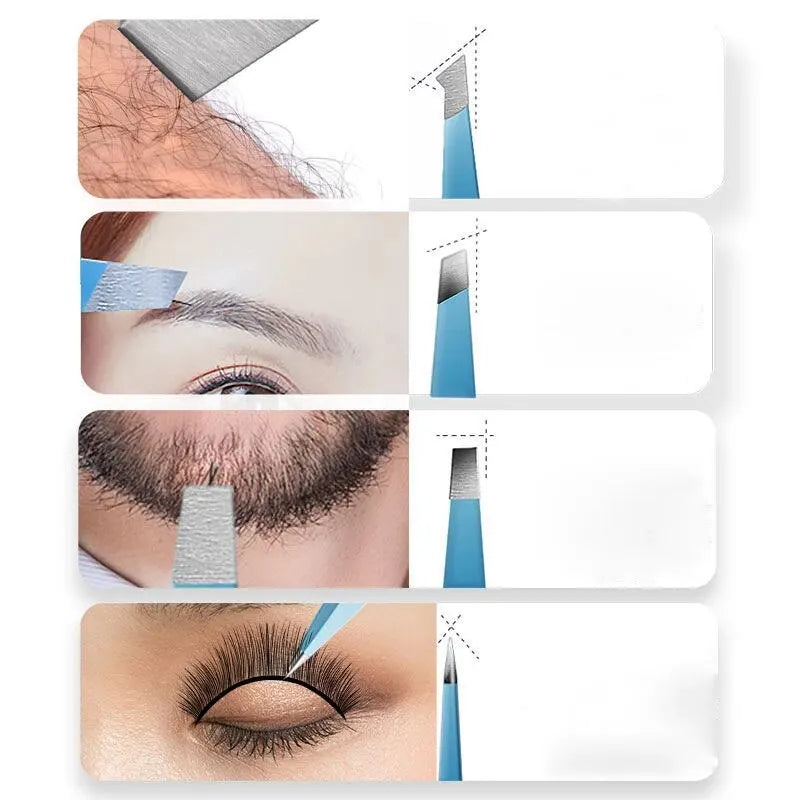 OURINER Colorful Stainless Steel Eyebrow Tweezer – Slanted Precision Hair Remover