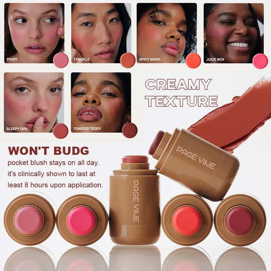 Page Vine Pocket Blush & Lip Stick — Hydrating, Long-Lasting, Natural Color