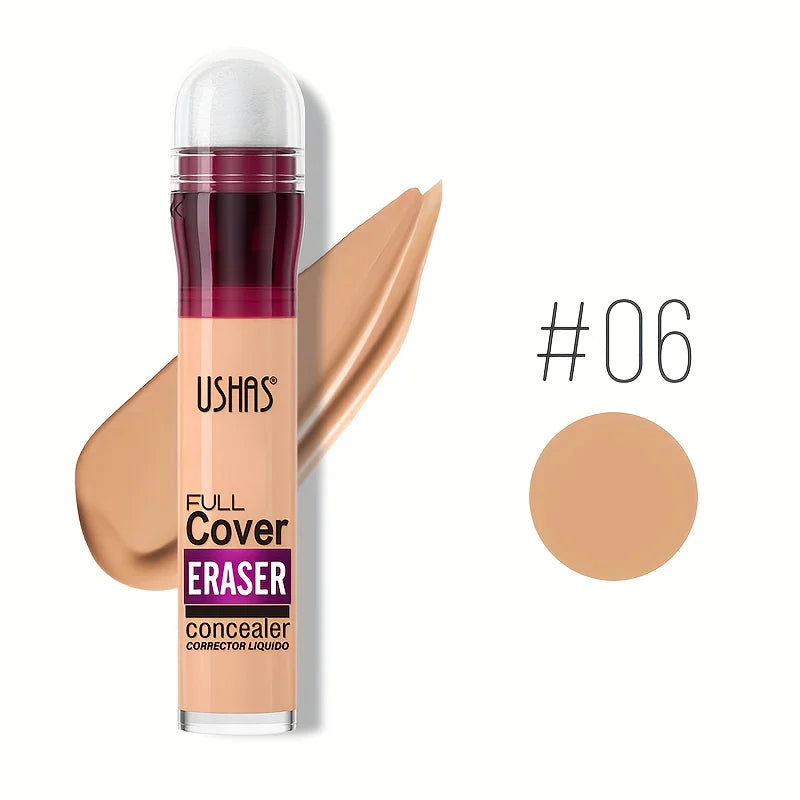 USHAS Sponge Head Liquid Concealer – Long-Lasting, Moisturizing & Full Coverage for Dark Circles, Acne & Blemishes