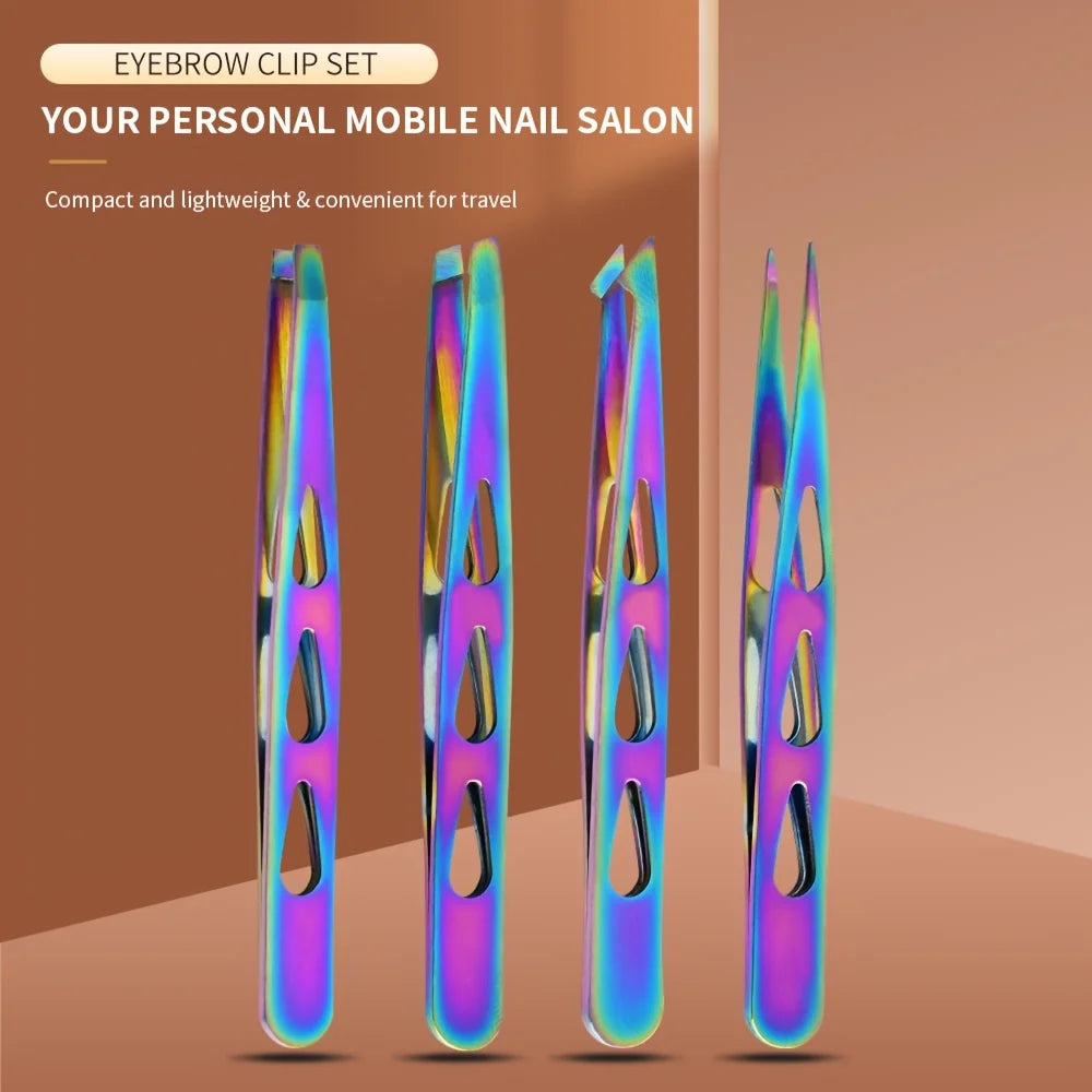 Alicates para cutículas de acero inoxidable de colores LuxuryGlow: removedor de piel muerta de precisión