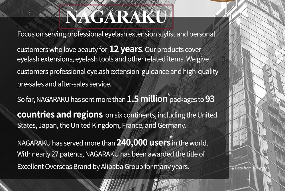 رموش NAGARAKU W على شكل مروحة ثلاثية الأبعاد إلى ثمانية الأبعاد جاهزة - رموش كثيفة ناعمة وطبيعية وخفيفة الوزن C90