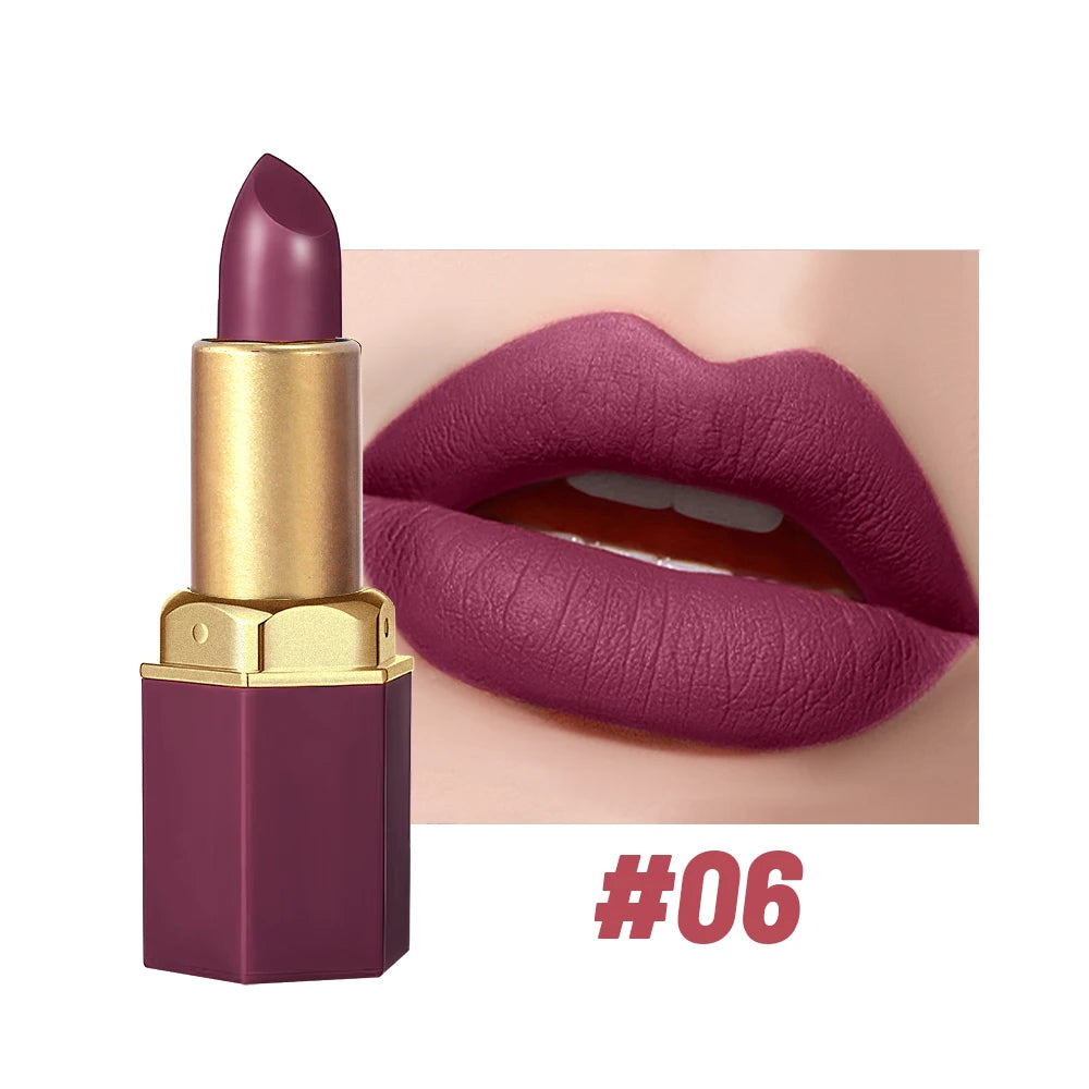 Lápiz labial mate SAM SUGAR de 6 colores: duradero, antiadherente y con acabado aterciopelado (resistente al agua y a las manchas)