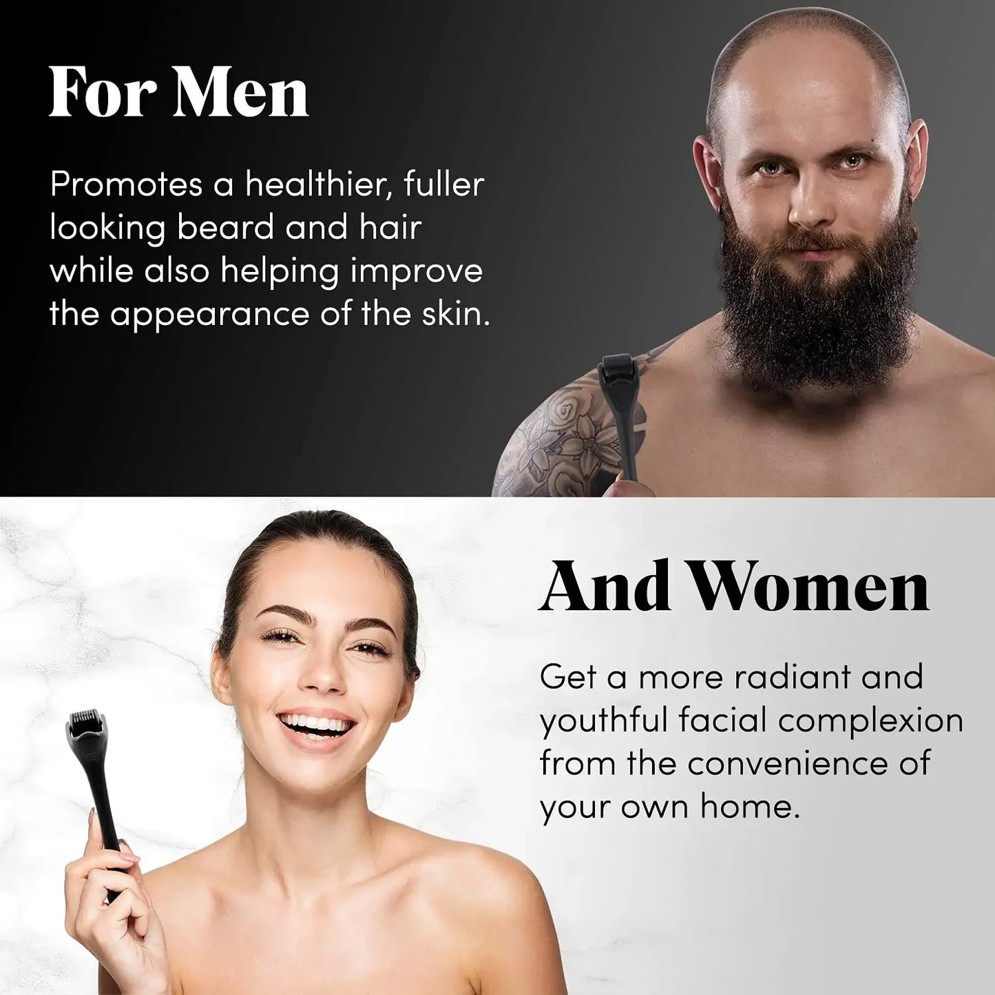Dubniy 540 Needle Derma Roller for Hair & Skin | Beard & Face Micro Needling Tool