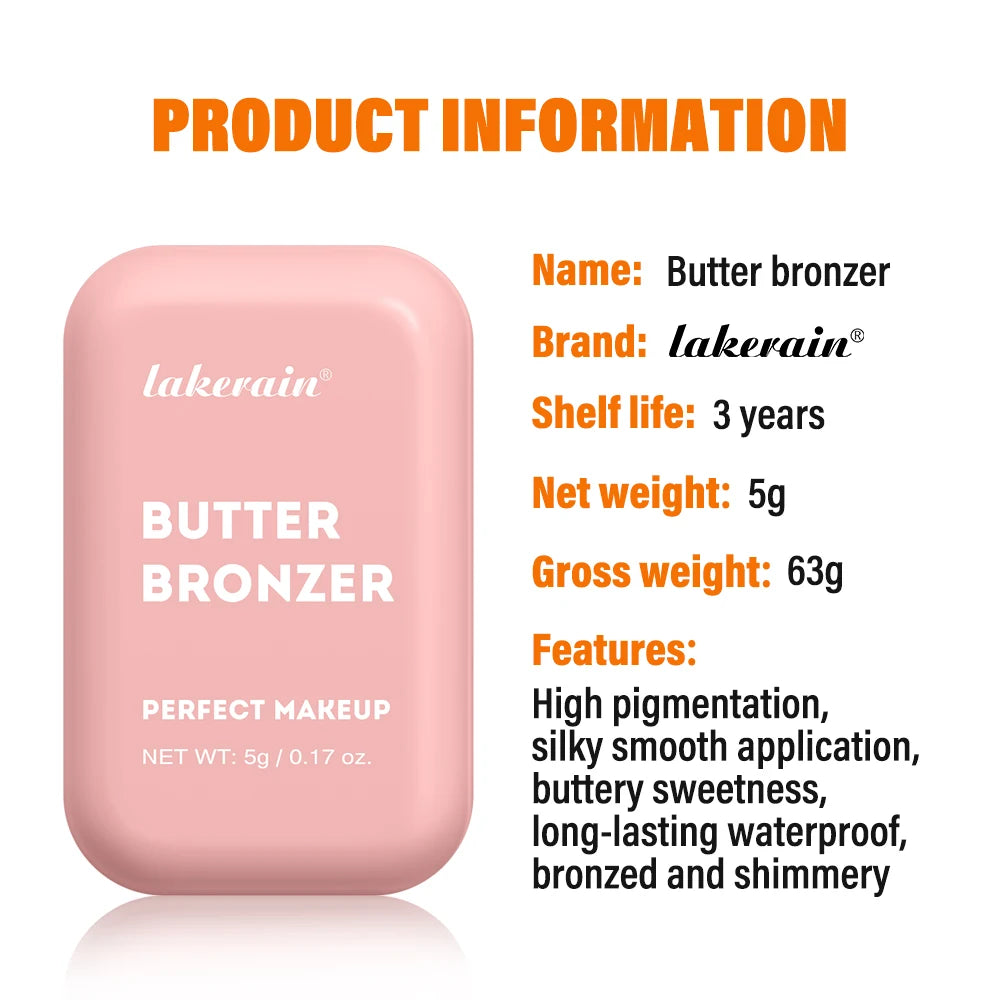 Bronceador Lakerain Butter: rubor nude sedoso y resistente al agua