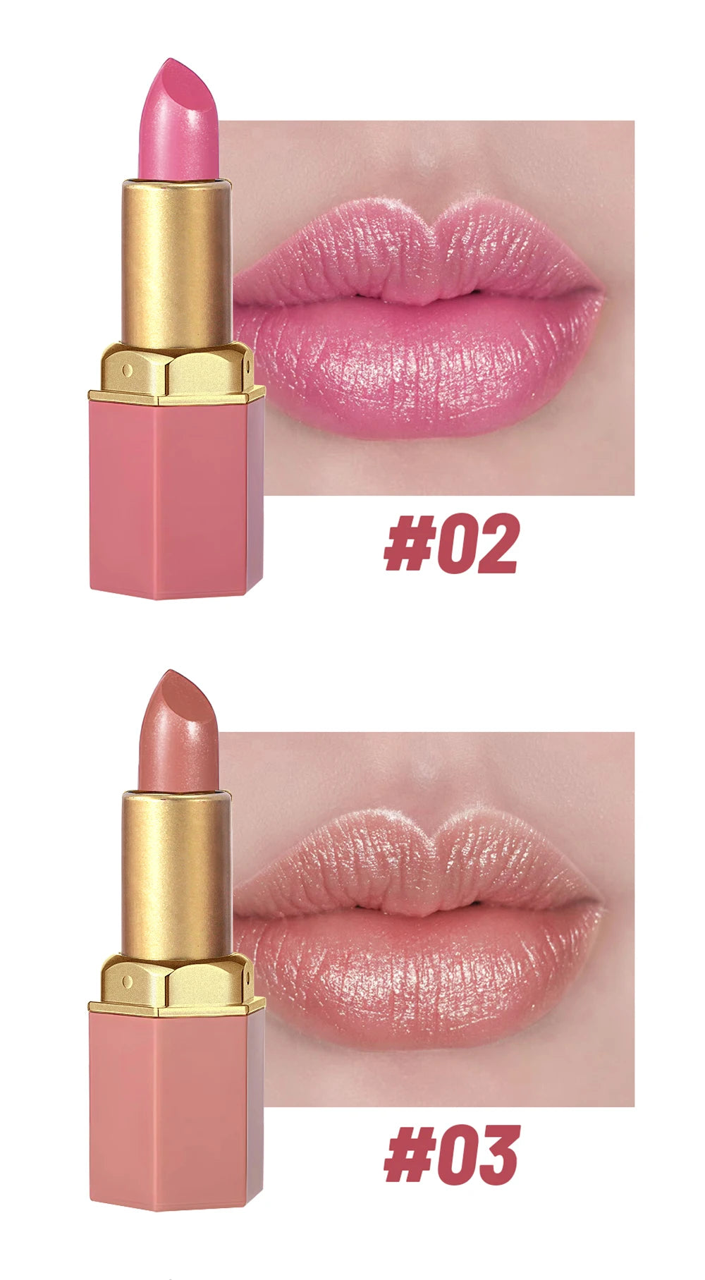 Set de labiales mate LuxuryGlow de 6 colores Gold Bar: textura aterciopelada y acabado perlado