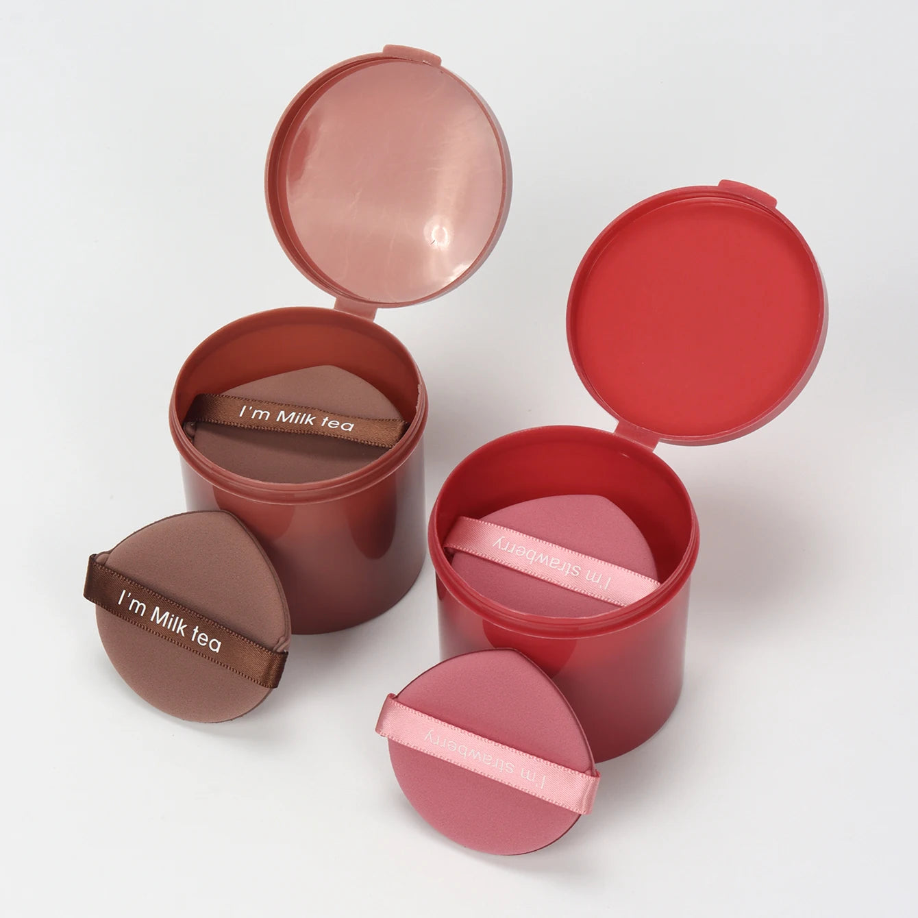 Karsyngirl - Juego de 7 esponjas de maquillaje de fresa (doble cara)