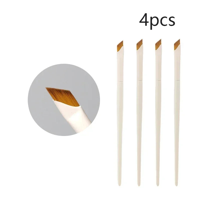WOKO Ultra-Thin Precision Blade Eyeliner & Eyebrow Brush – White Wooden Handle
