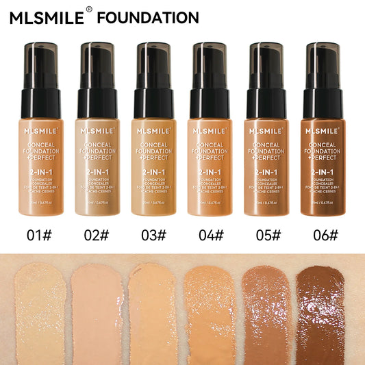 Base de maquillaje en polvo de 6 colores MLSMILE: resistente al agua, de larga duración y con control de grasa.