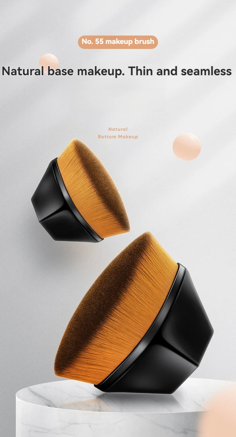 Brocha de maquillaje LuxuryGlow Magic Foundation: fibra suave de alta densidad y portátil