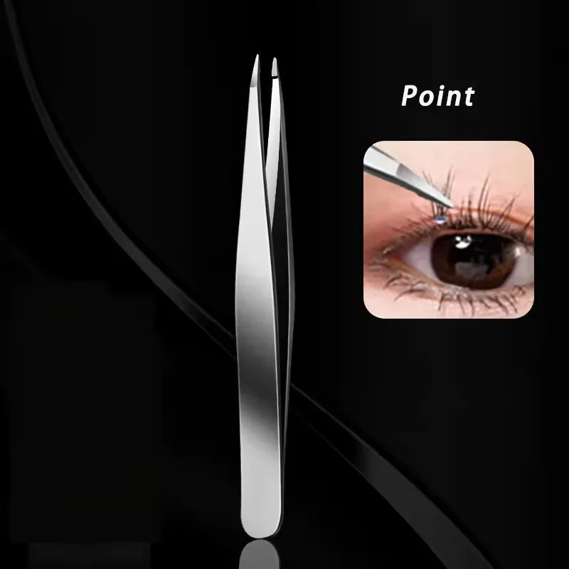 مجموعة ملاقط دقيقة من LuxuryGlow، مكونة من 4 قطع - مجموعة أدوات احترافية لإزالة شعر الحواجب والوجه