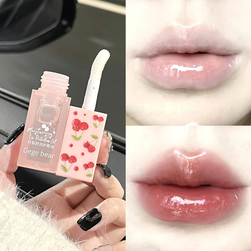 Gege Bear Cherry Lip Balm & Lip Oil Duo – Deep Hydration & Winter Care by Gege Bear