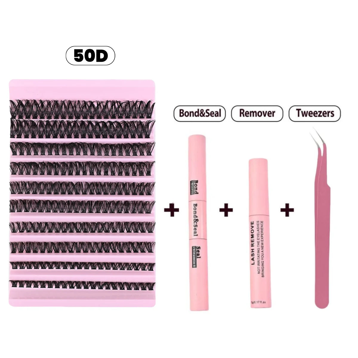 JPNPL MJ DIY Eyelash Extension Kit – 200 PCS Clusters with Bond & Seal