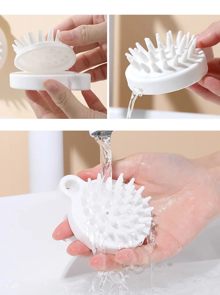 LUNCAY Silicone Scalp Massager Shampoo Brush – Soft Head Scrubber for Thick & Thin Hair
