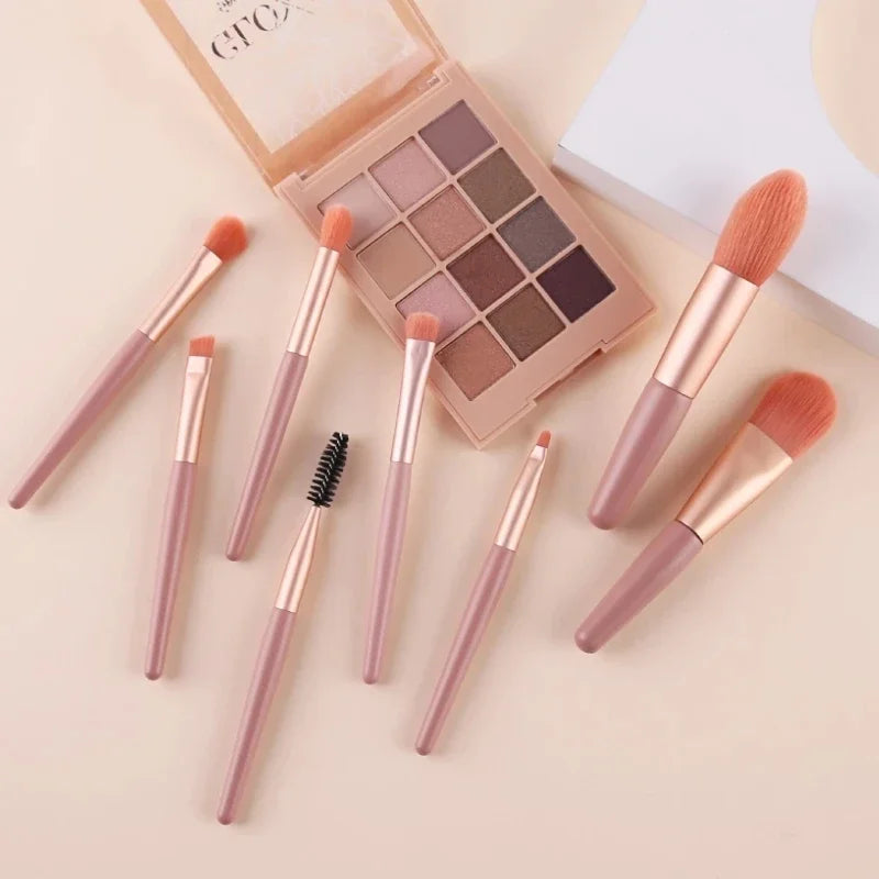 ZXZZS 8-Piece Soft Makeup Brush Set for Foundation, Blush & Eyeshadow