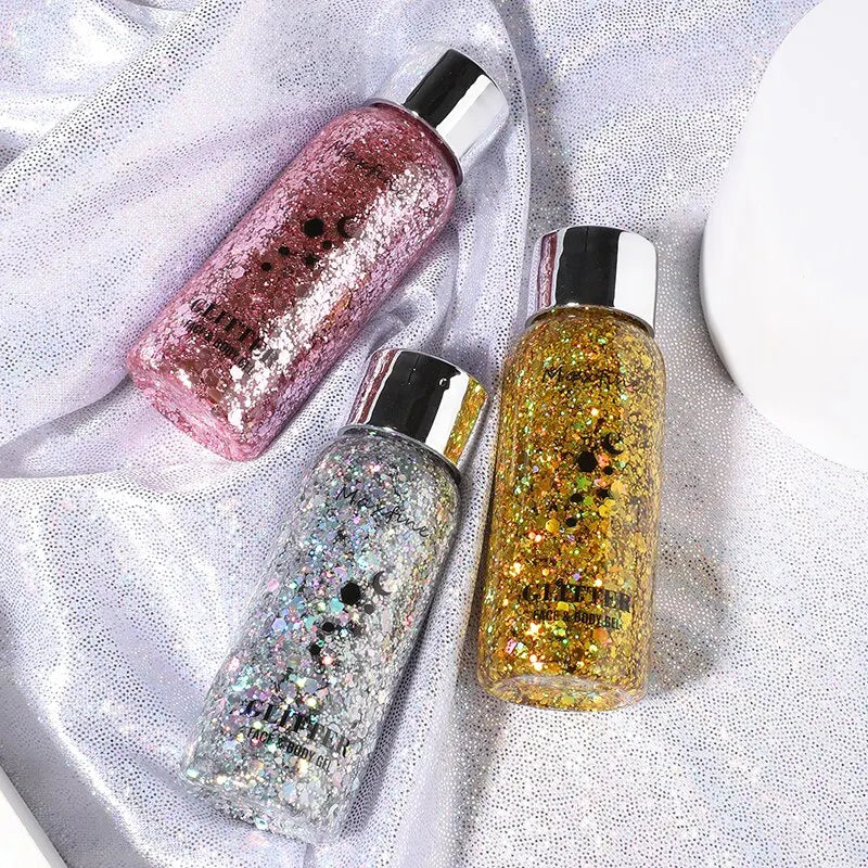 MAXFINE Full Body Glitter Gel – Long-Lasting Eye, Hair & Body Sparkle