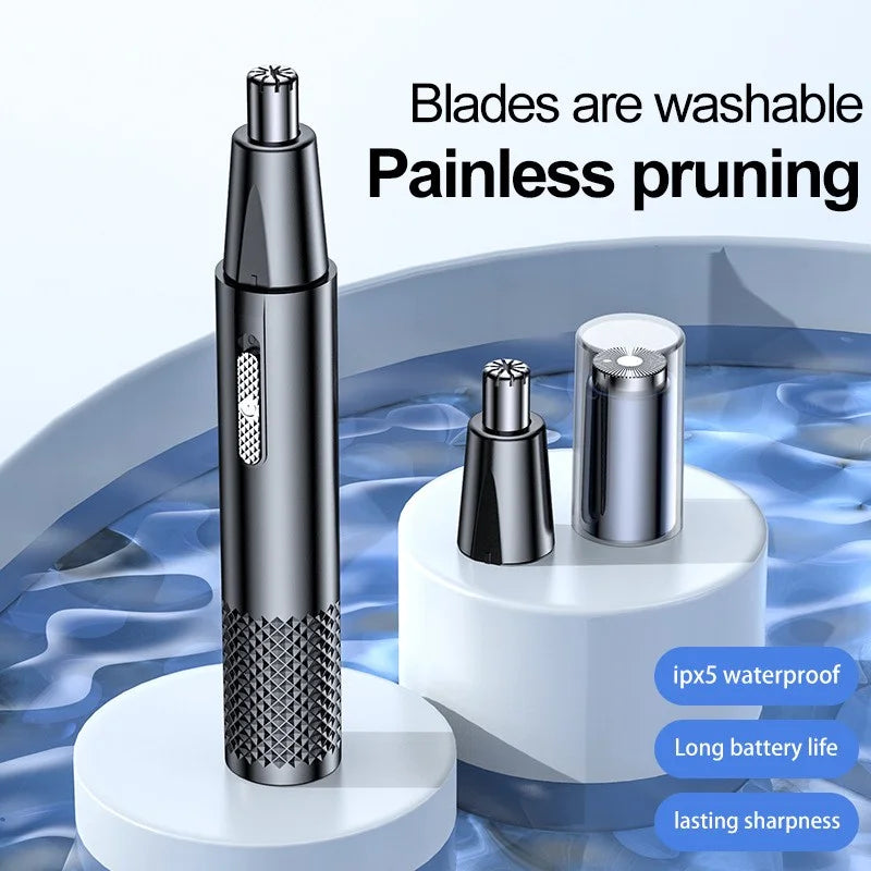 Newmine Rechargeable Electric Nose & Ear Hair Trimmer for Men – Safe Facial Grooming Tool