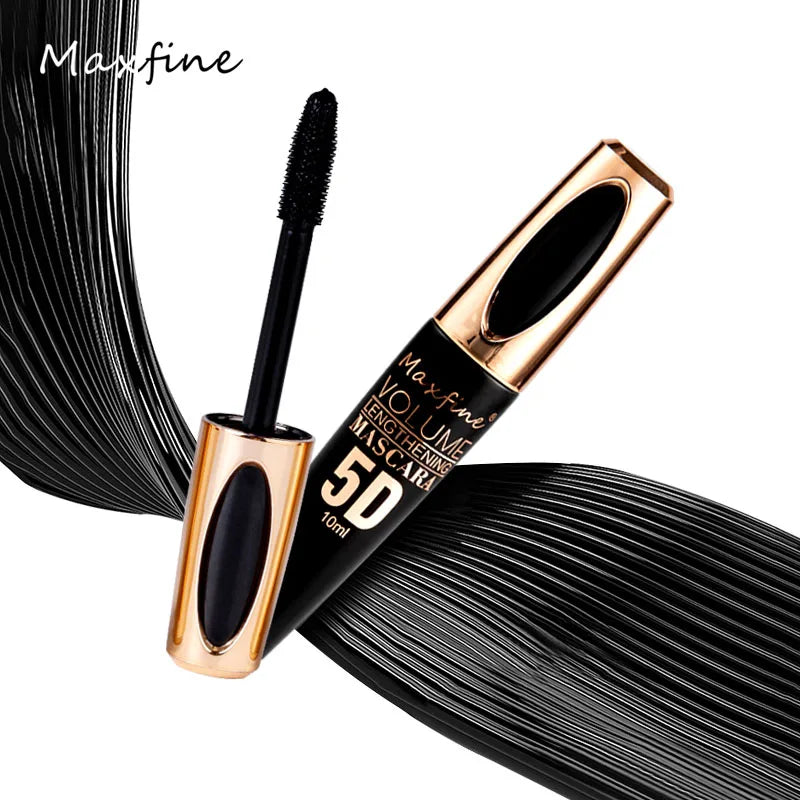 Máscara de pestañas MAXFINE 5D Waterproof Silk: potenciador de pestañas de larga duración, voluminizador y definidor de rizos.