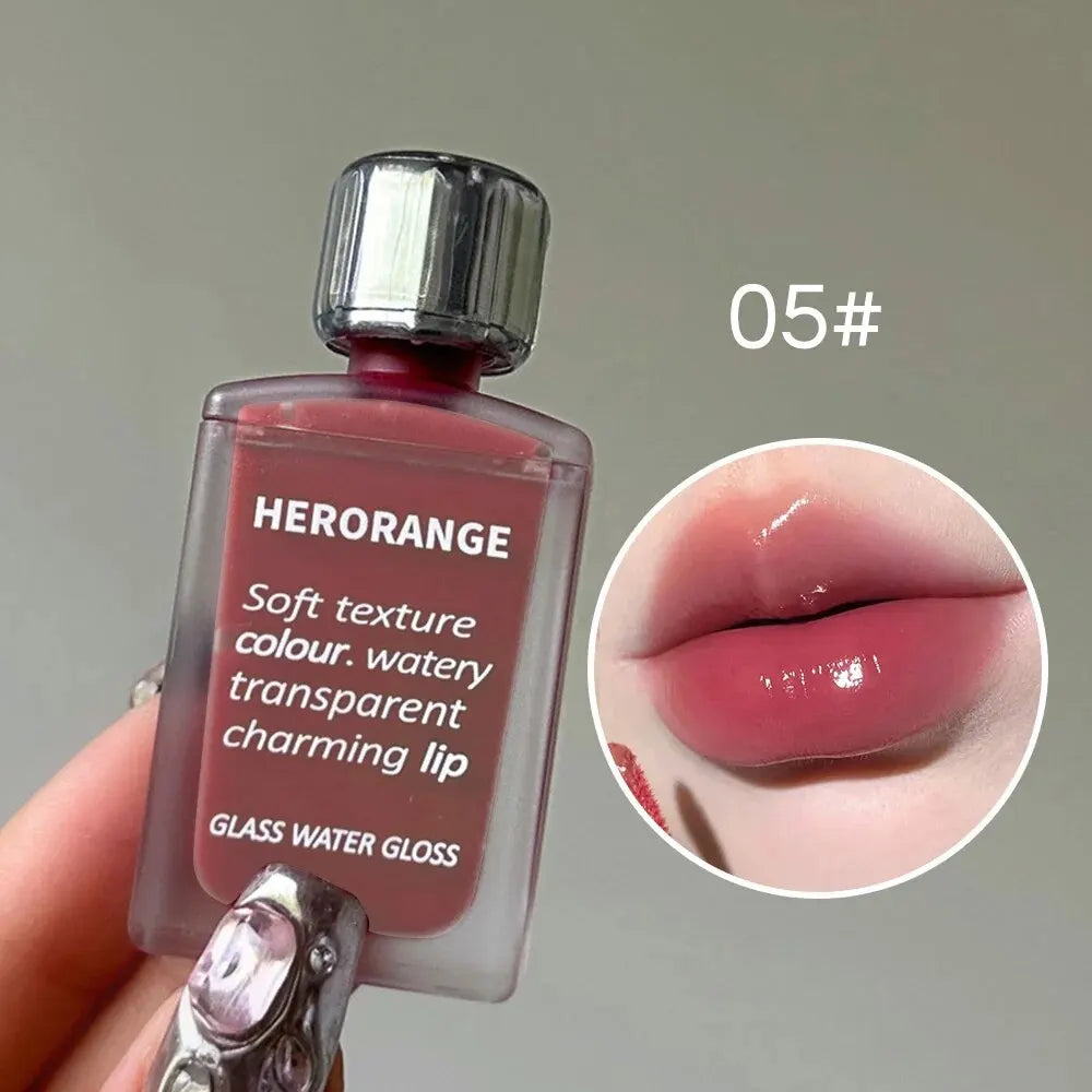 Brillo labial HERORANGE Glass Water | Hidratante, voluminizador y de larga duración
