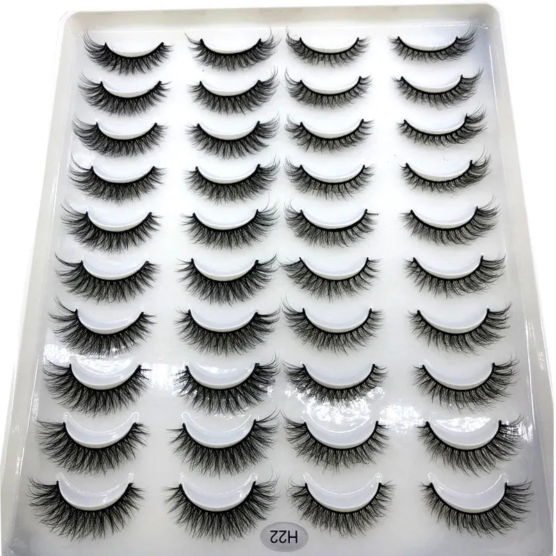 HBZGTLAD 20 Pairs 3D Faux Mink Lashes – Soft, Wispy, Reusable False Eyelashes Set