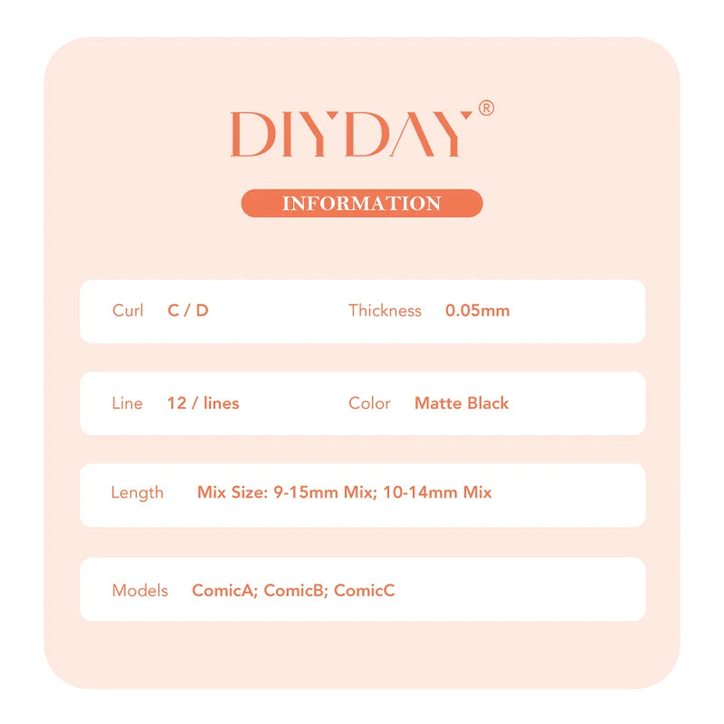 DIYDAY Comic Spire Manga Eyelash Extensions – Feather-Light Anime Look