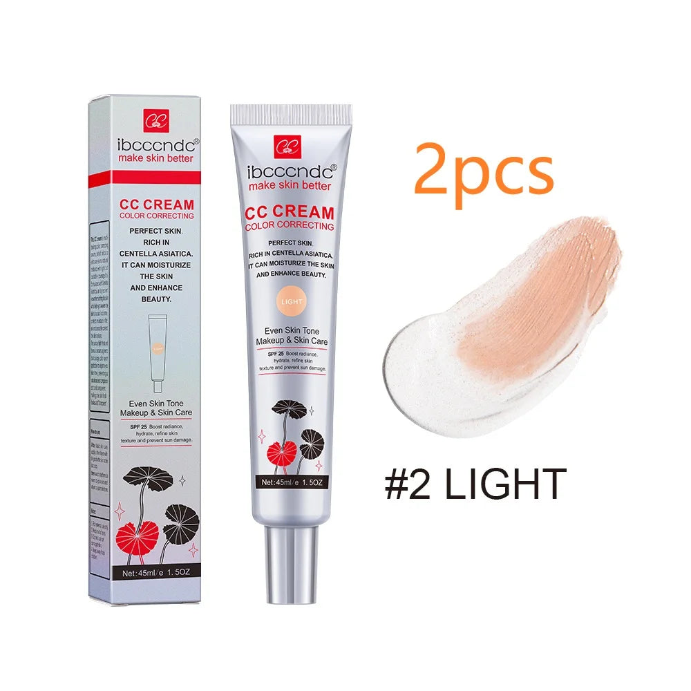 Crema CC correctora de color ibcccndc – Base de maquillaje reparadora y blanqueadora Centella de 45 ml