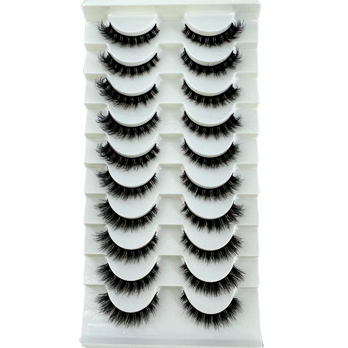 10 أزواج من رموش المنك الصناعية ثلاثية الأبعاد من HBZGTLAD - رموش شريطية رقيقة وكثيفة وناعمة