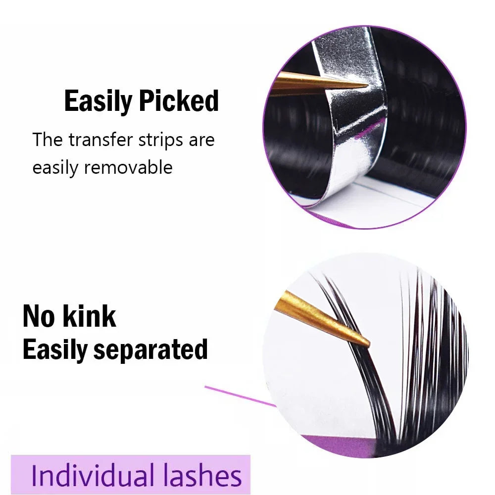 ZXZZS 16-Row Matte Black Individual Eyelash Extensions – Handcrafted Faux Lashes for Soft, Natural Look | Salon & Pro Use