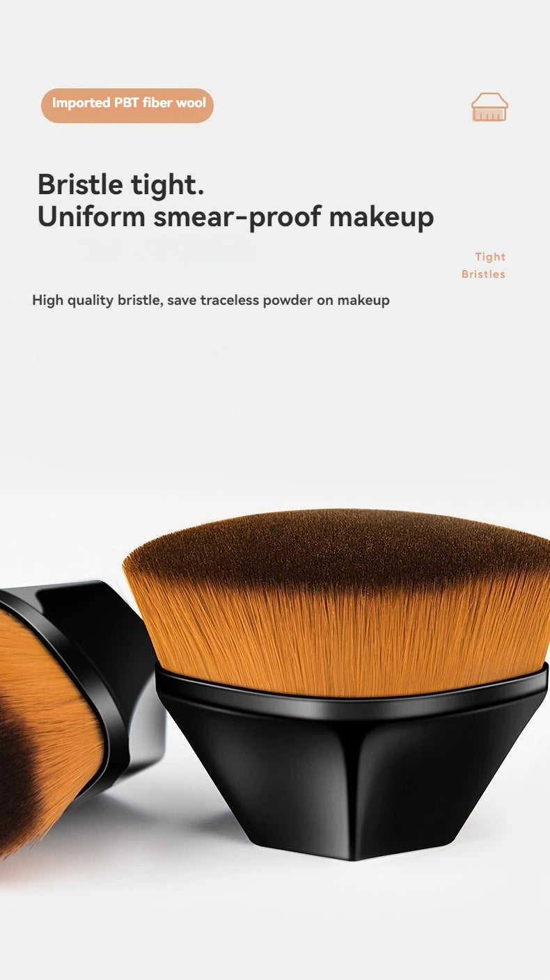 Brocha de maquillaje LuxuryGlow Magic Foundation: fibra suave de alta densidad y portátil