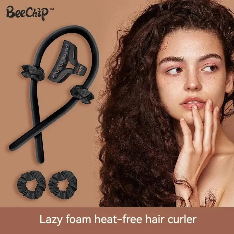 Juego de diademas rizadoras sin calor LuxuryGlow: 4 piezas de herramientas de peinado sin calor