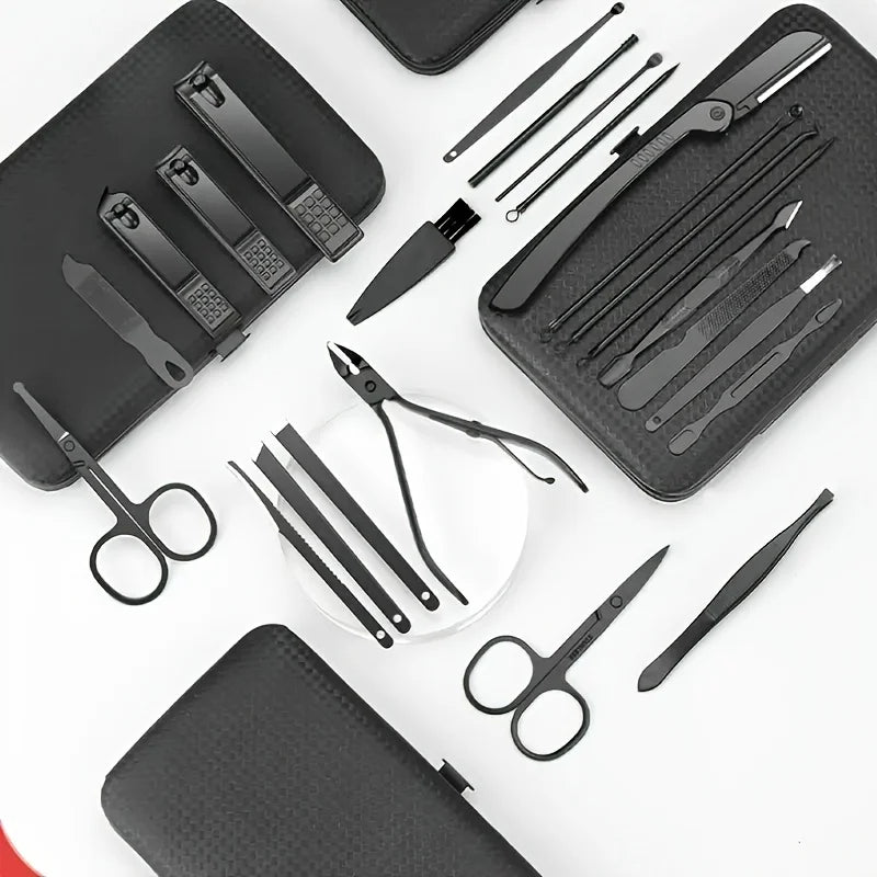 LuxuryGlow 7–24PCS Professional Nail Clippers Kit | Stainless Steel Grooming Set for Men & Women