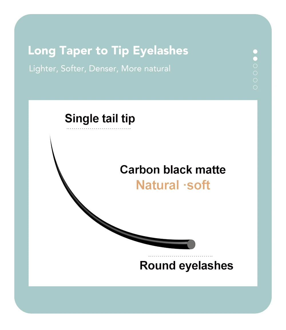 DIYDAY Individual Eyelash Extensions – Matte Black Mink Faux Lashes, 16 Rows C180