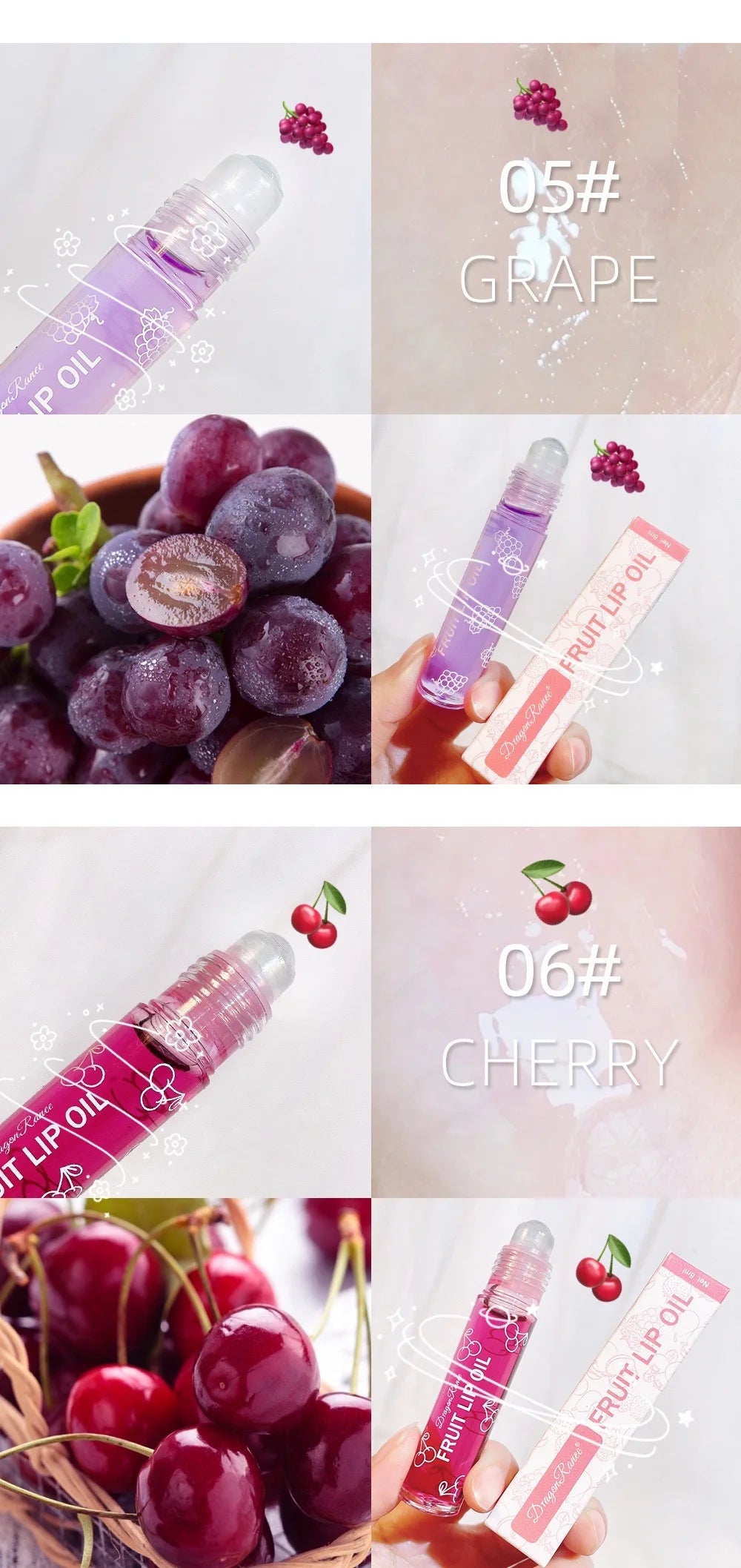 Aceite labial en roll-on LuxuryGlow: brillo labial hidratante y nutritivo para labios suaves y tersos (8 ml)