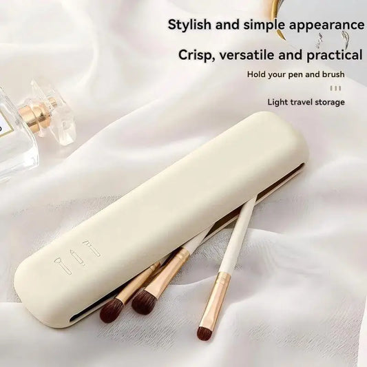LuxuryGlow Silicone Makeup Brush & Brow Pencil Case | Dustproof Portable Travel Pouch
