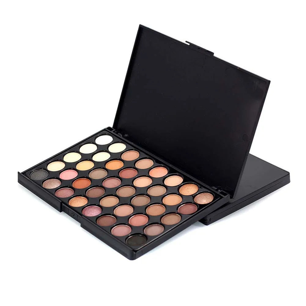 Paleta de sombras de ojos mate perladas de 40 colores LuxuryGlow: kit de maquillaje multicolor de larga duración, resistente al agua y fácil de difuminar.