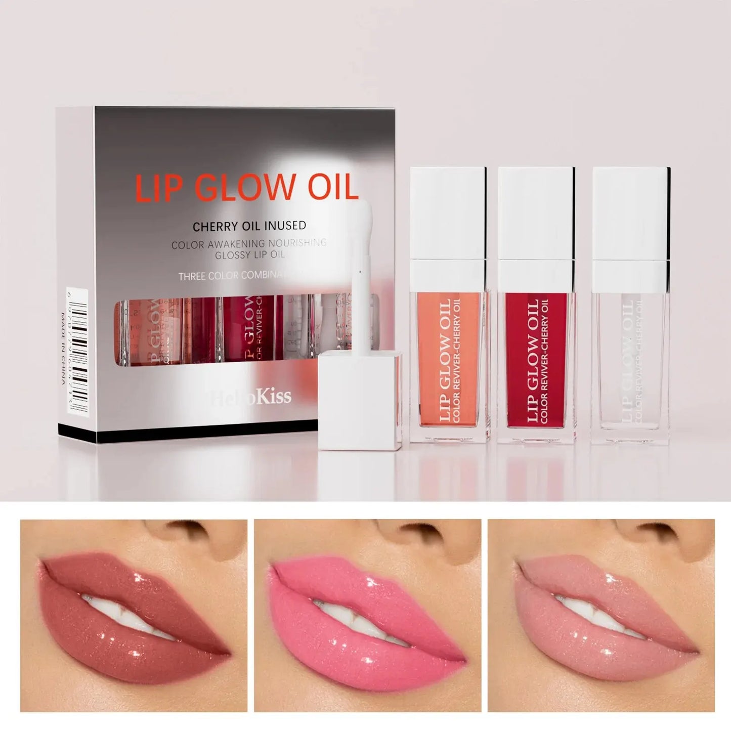 Hello Kiss Crystal Jelly Lip Oil Set – Tinted, Hydrating & Plumping Lip Gloss Combo