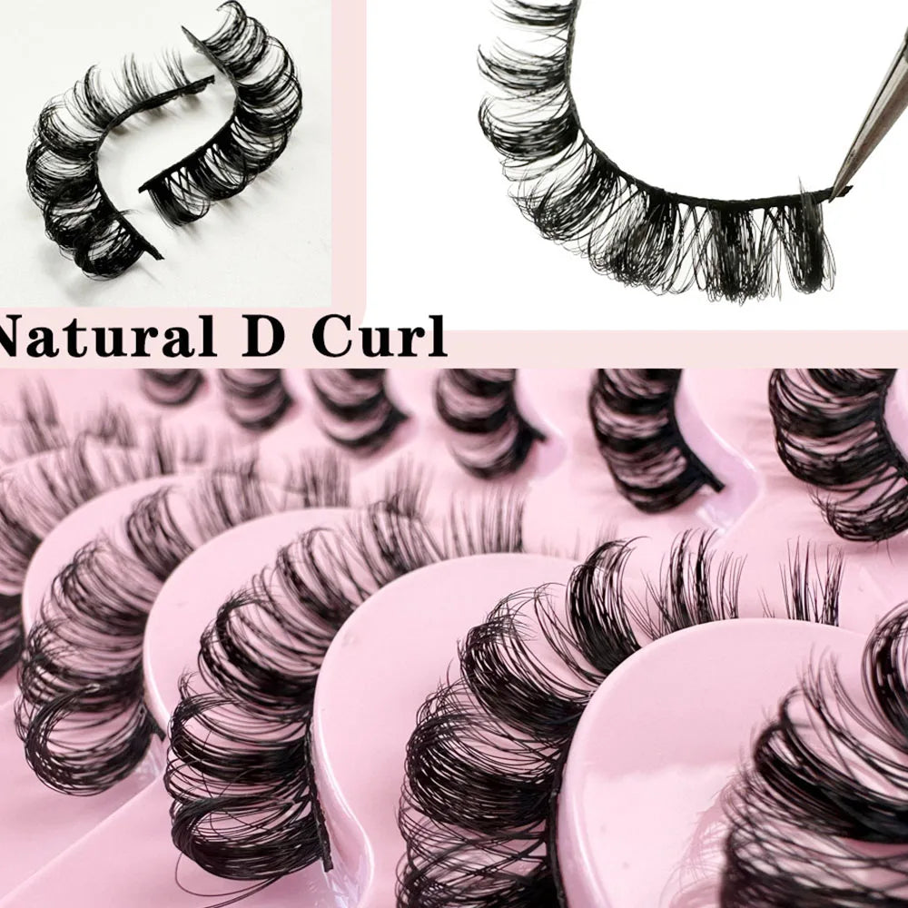 EOEKKY Hot Selling 10 Pairs Russian Volume Wispy Eyelashes – Mixed Styles, Natural Look