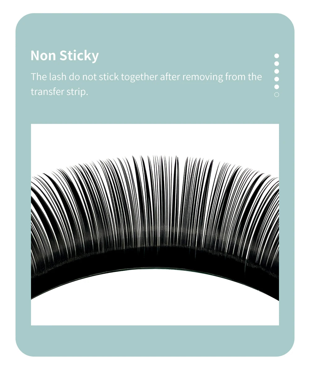 DIYDAY Individual Eyelash Extensions – Matte Black Mink Faux Lashes, 16 Rows C60