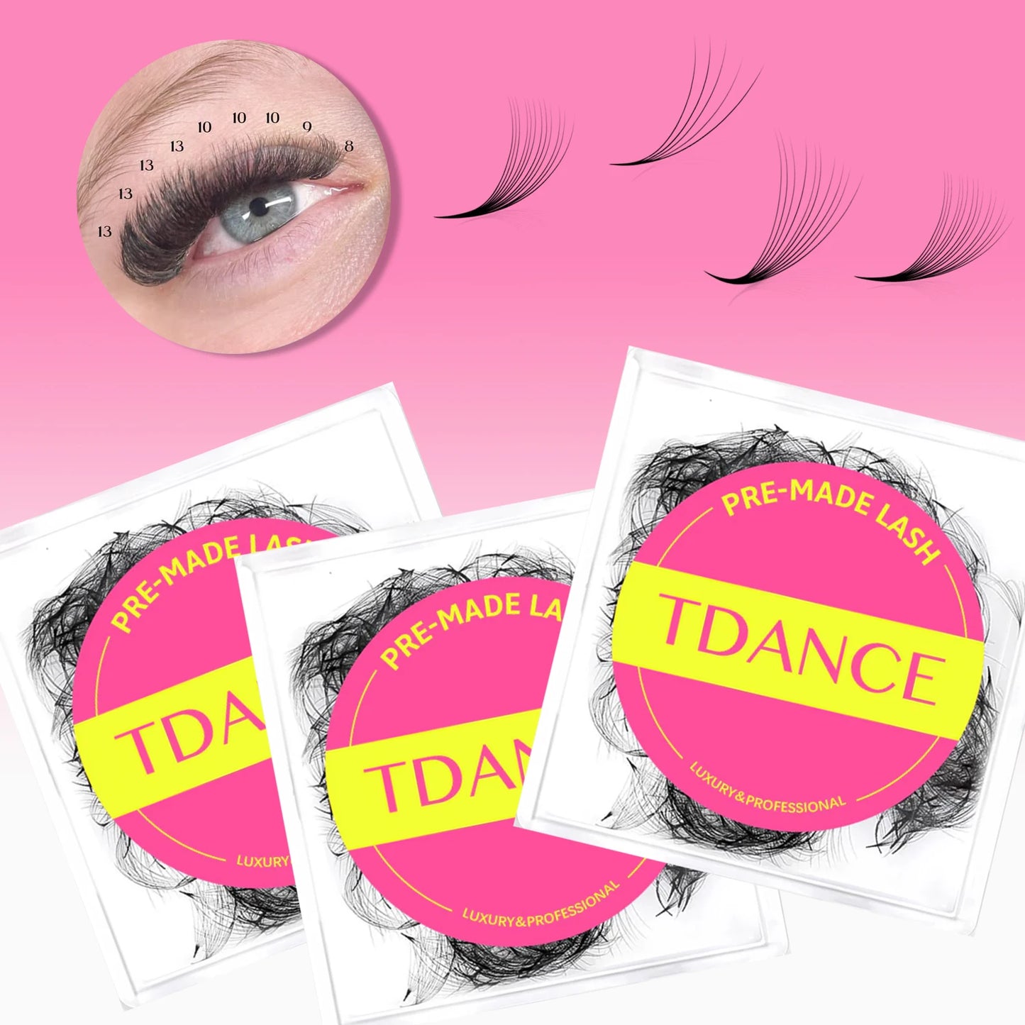 TDANCE Premade Loose Fan Eyelash Extensions – 500 Fans | 5D–16D Russian Volume Lashes C30