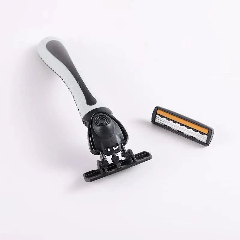 LuxuryGlow Triple-Blade Men's Razor | Reusable Shaver with Imported Blades for Smooth Shaving