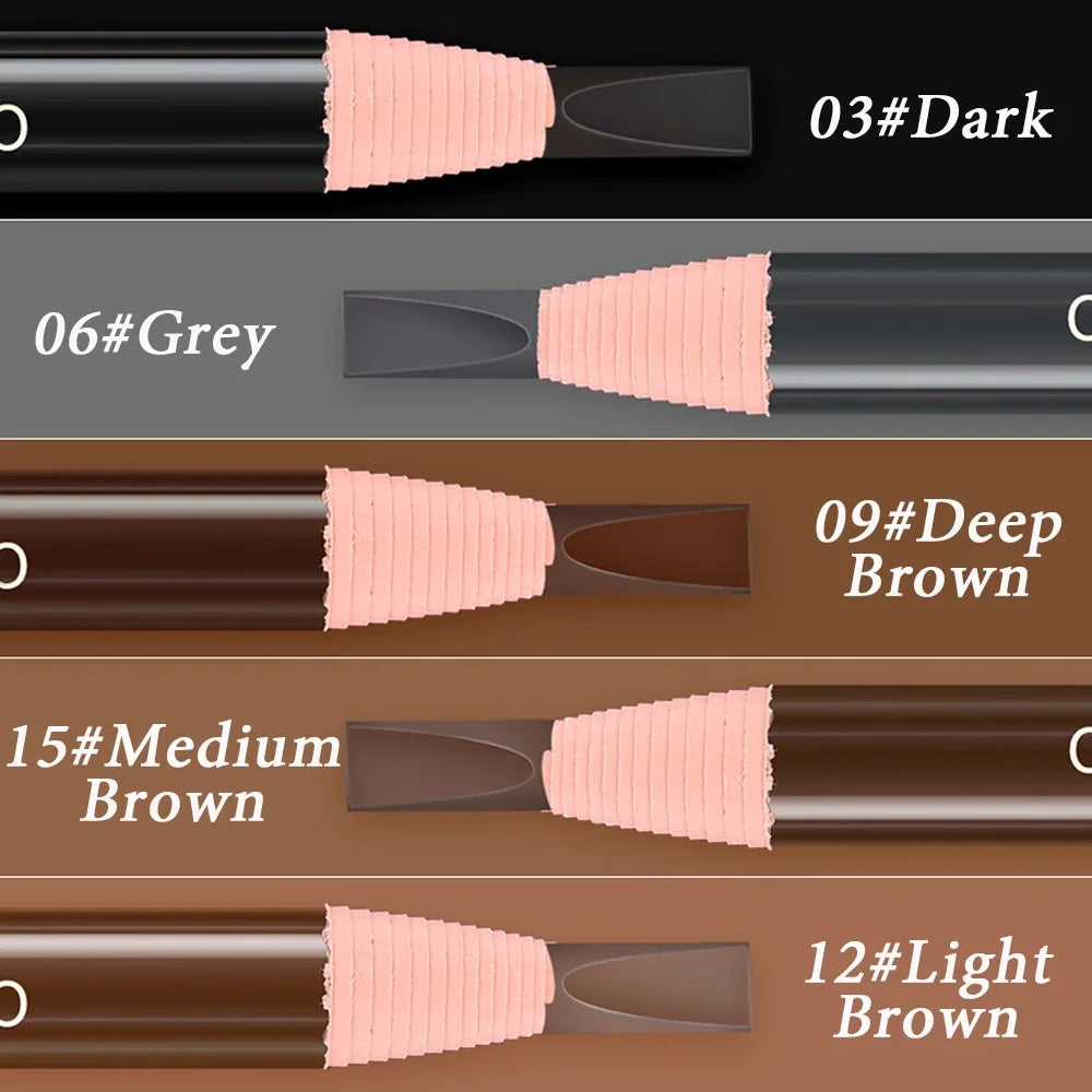 LuxuryGlow 5pcs Professional Microblading Eyebrow Pencil Set — Waterproof & Long-Lasting