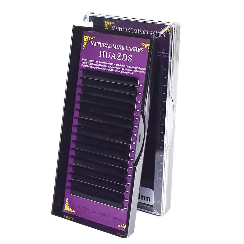 ZXZZS 16-Row Matte Black Individual Eyelash Extensions – Handcrafted Faux Lashes for Soft, Natural Look | Salon & Pro Use