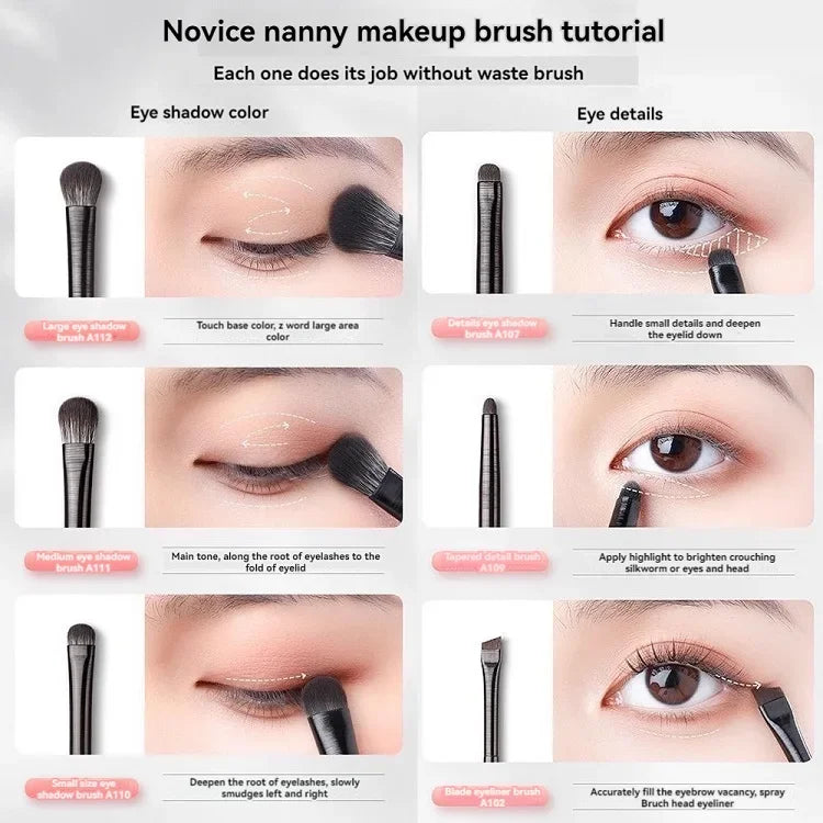 LuxuryGlow 10-Piece Soft Eyeshadow Brush Set – Precision Eye Makeup Tools