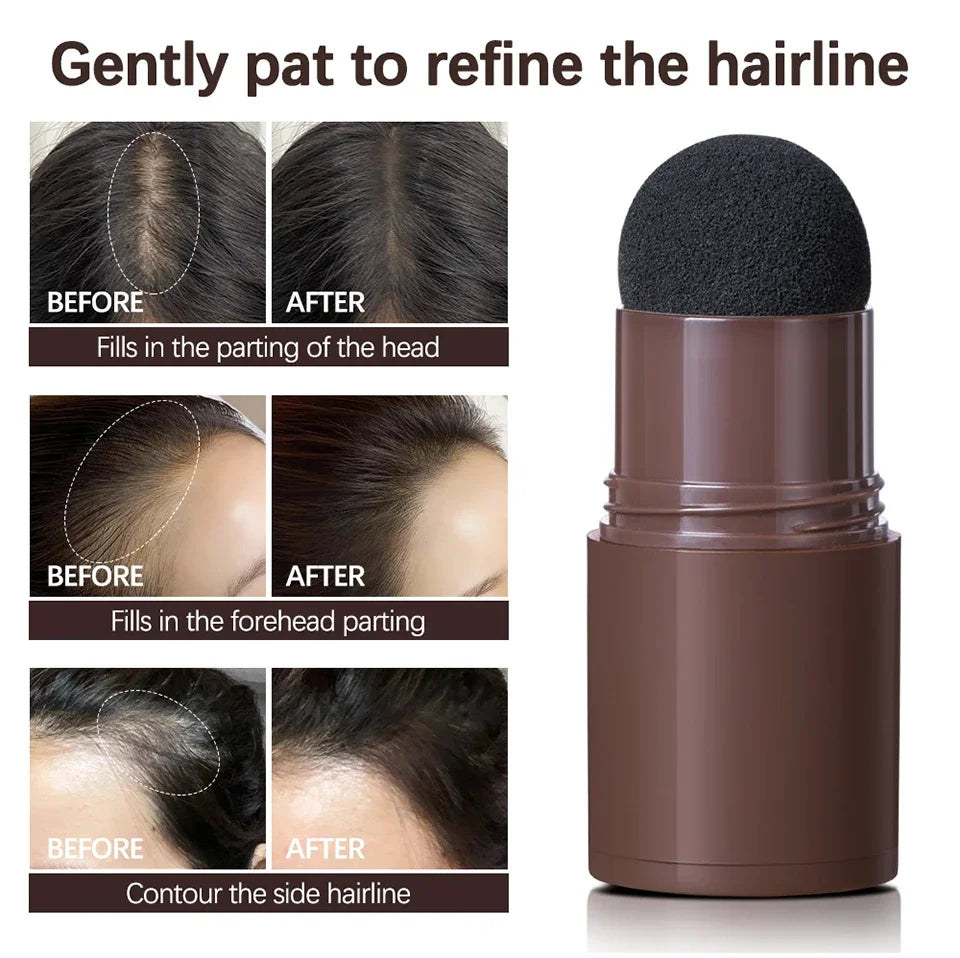 Lápiz corrector de raíces y líneas capilares LuxuryGlow resistente al agua: polvo en barra con cobertura instantánea de canas
